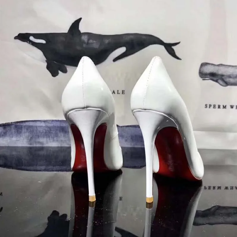 Christian Louboutin Shoes Pigalle Follies 100 mm for Women in White Christian Louboutin Shoes Pigalle Follies 100 mm for Women in White