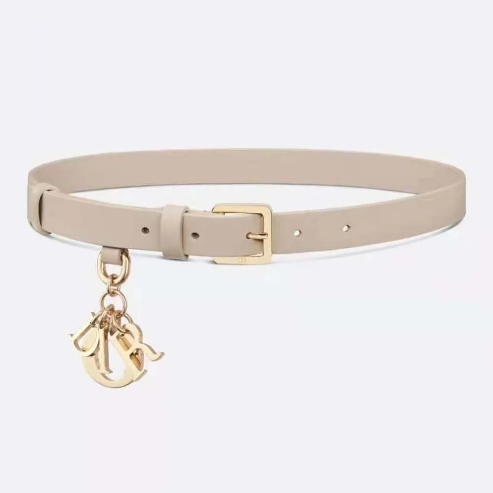 Dior Miss Dior Belt White Smooth Calfskin 20 MM for Women