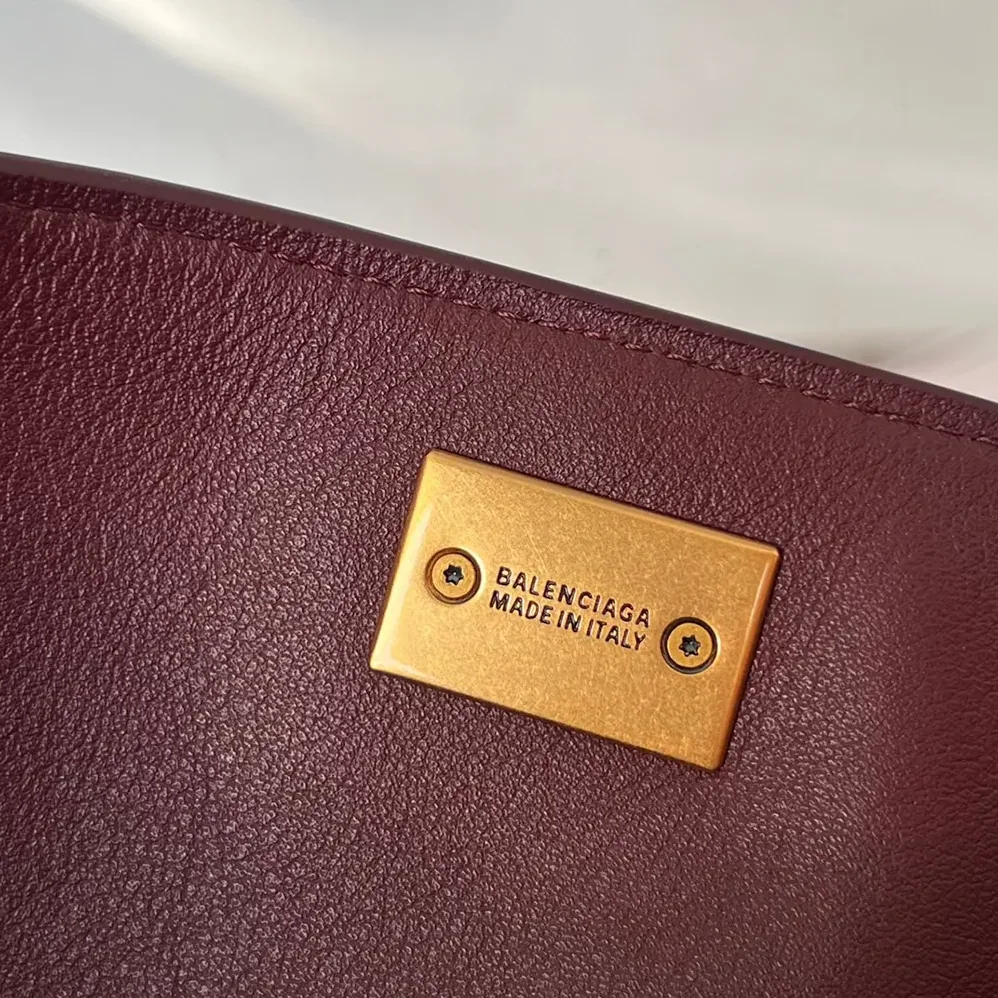 Balenciaga Rodeo Mini Handbag in Dark Burgundy Smooth Calfskin for Women