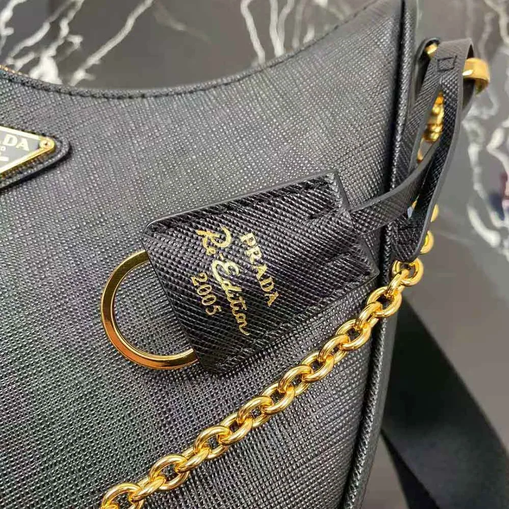 Prada Prada Re-Edition 2005 Saffiano Leather Bag for Women in Black