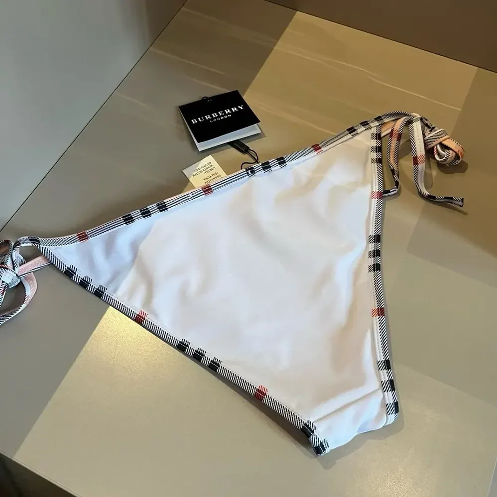Burberry Check Trim Bikini for Women in White
