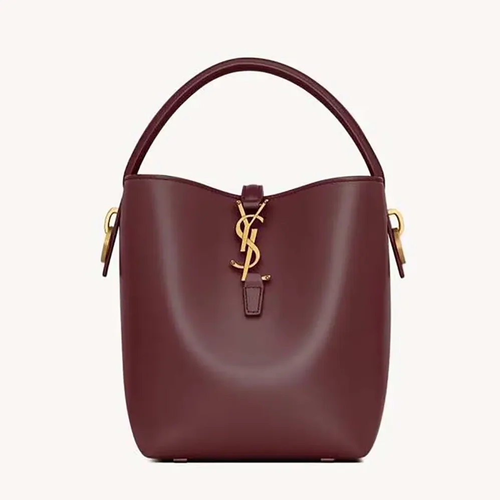 Saint Laurent YSL Le 37 Small in Shiny Leather for Women in Maroon Saint Laurent YSL Le 37 Small in Shiny Leather for Women in Maroon