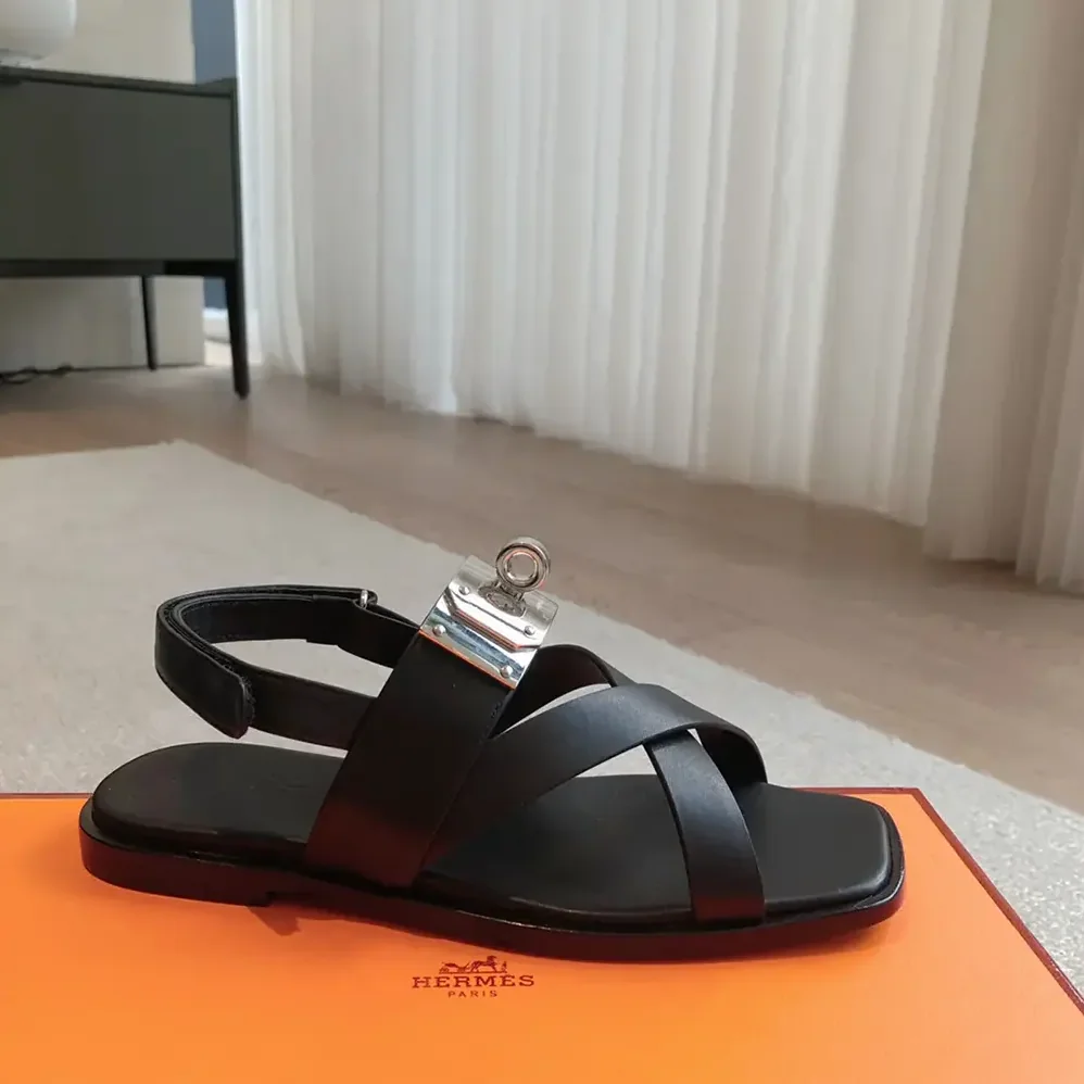 Hermes Ines Sandal-Black H241155Z for Women