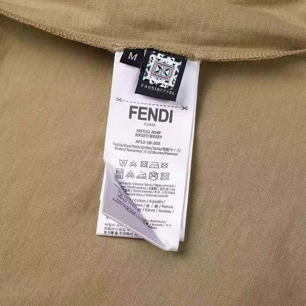 Fendi Beige Jersey T-shirt-FY1257APM4F0QA1 for Men