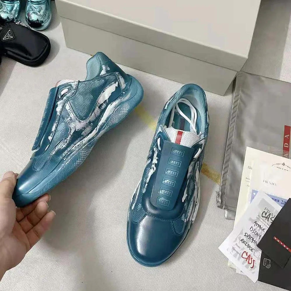Prada Cass x Prada Americas Cup D3cay Sneakers for Unisex in Navy