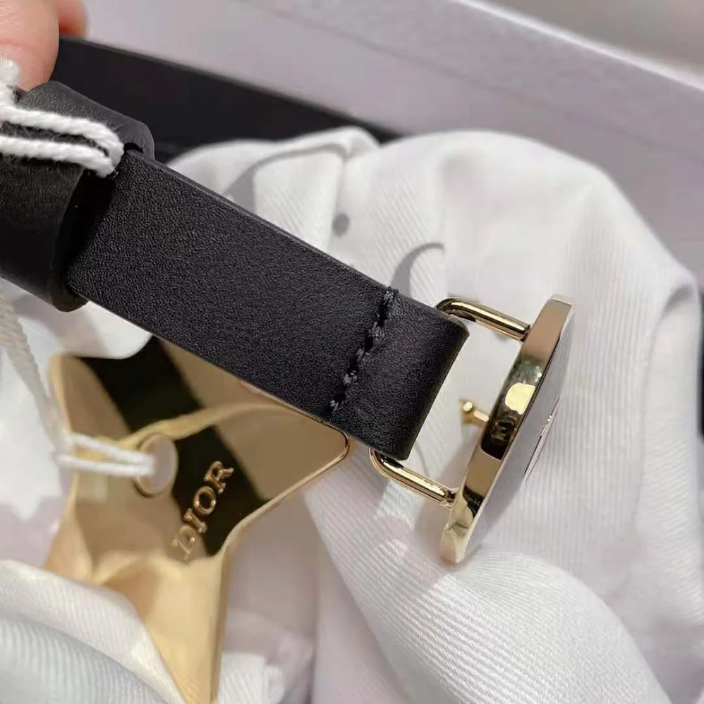 Dior Teddy-D Belt Smooth Calfskin-15 MM for Women in Black