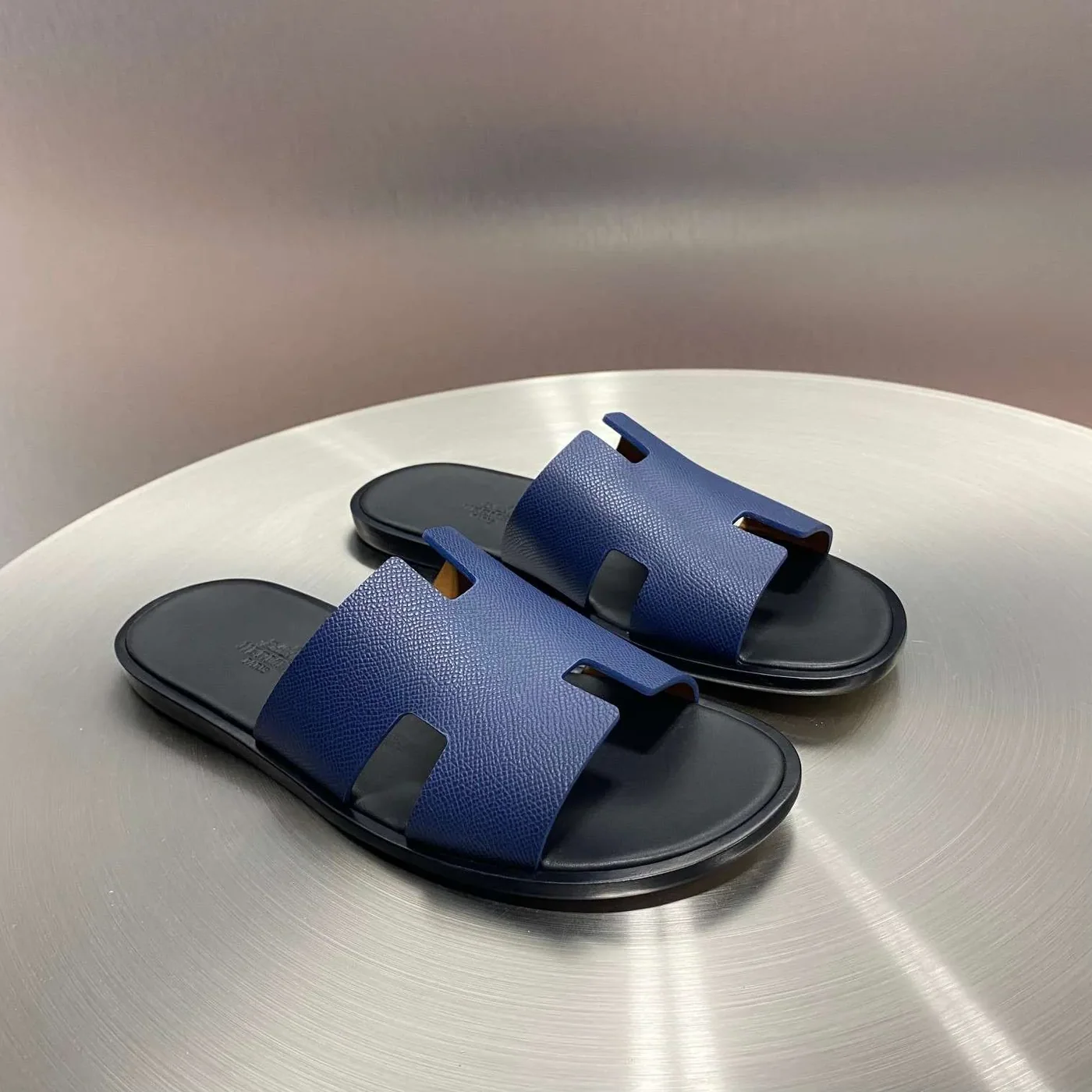 Hermes Oran Sandal Navy Blue Hermes Oran Sandal Navy Blue