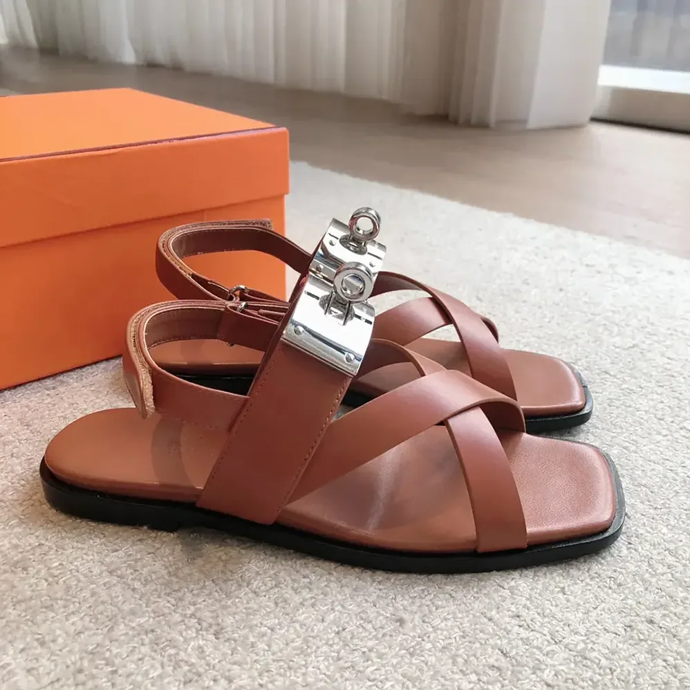 Hermes Ines Sandal-Brown H241155Z for Women
