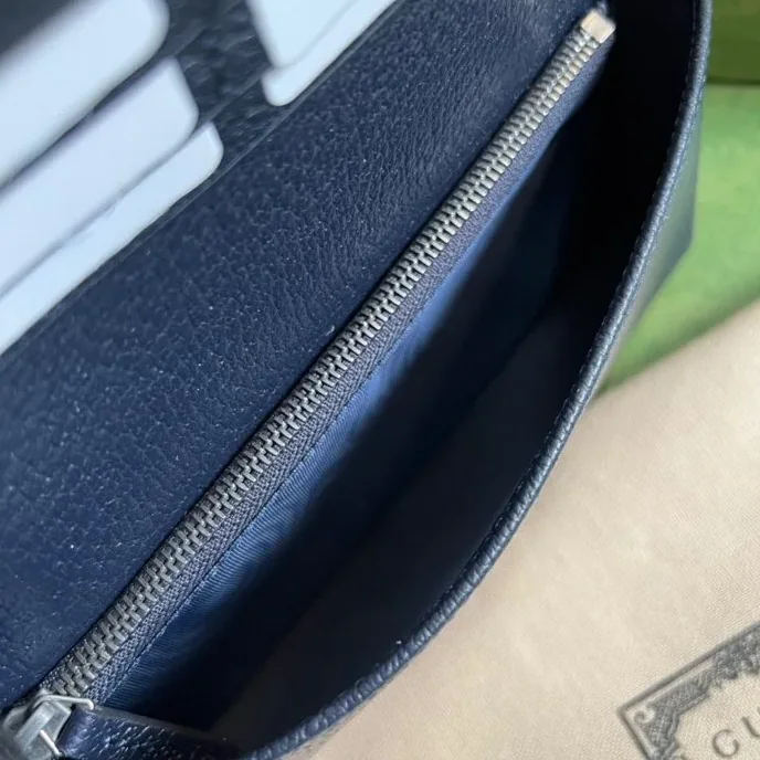 Gucci Horsebit 1955 Wallet With Chain Beige And Blue / Gucci Horsebit 1955 Wallet With Chain Beige And Blue /