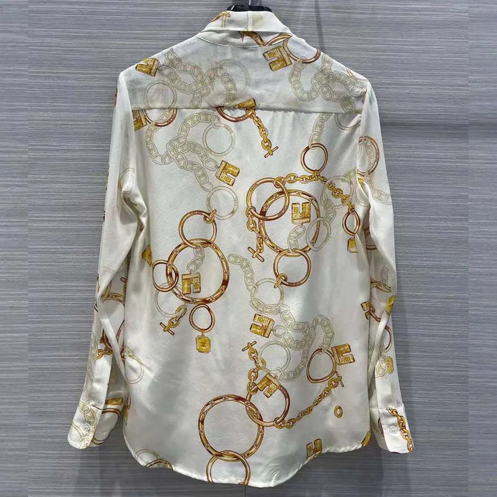 Celine Lavallière Shirt in Crepe De Chine for Women in Brown Celine Lavallière Shirt in Crepe De Chine for Women in Brown