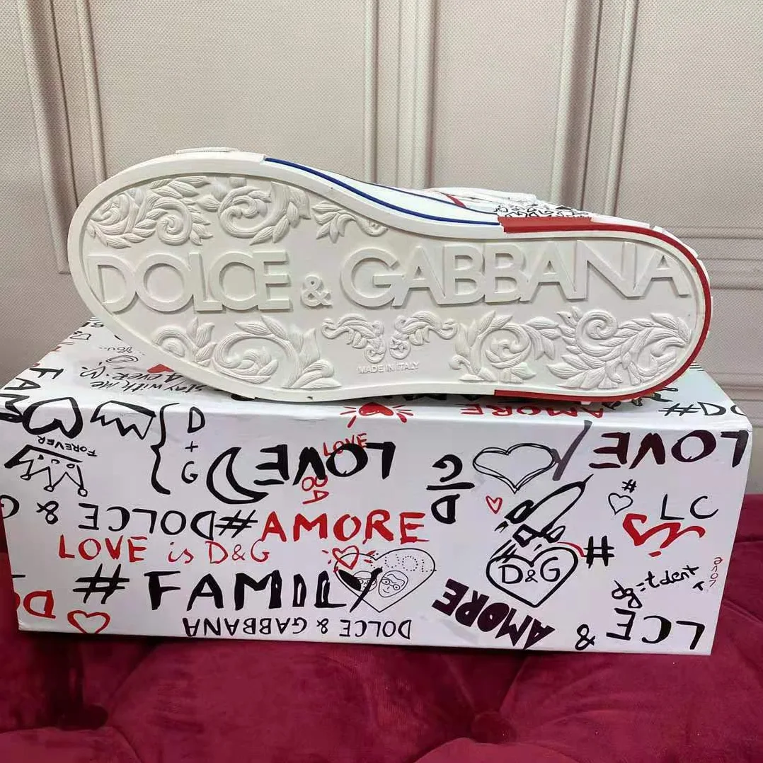 Dolce Gabbana D&G Graffiti-Print Calfskin Custom 2.Zero Sneakers for Men Dolce Gabbana D&G Graffiti-Print Calfskin Custom 2.Zero Sneakers for Men