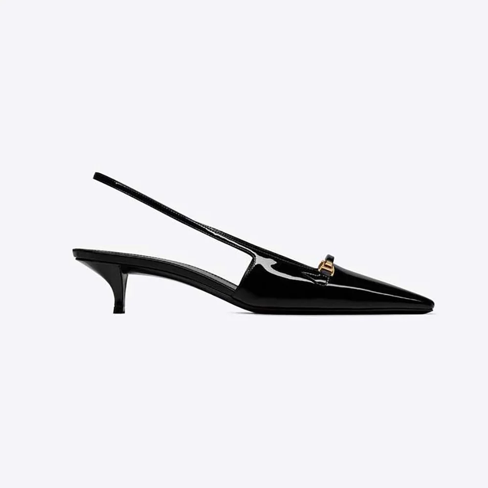 Saint Laurent YSL Blade Sslingback Pumps in Patent Leather for Women Saint Laurent YSL Blade Sslingback Pumps in Patent Leather for Women
