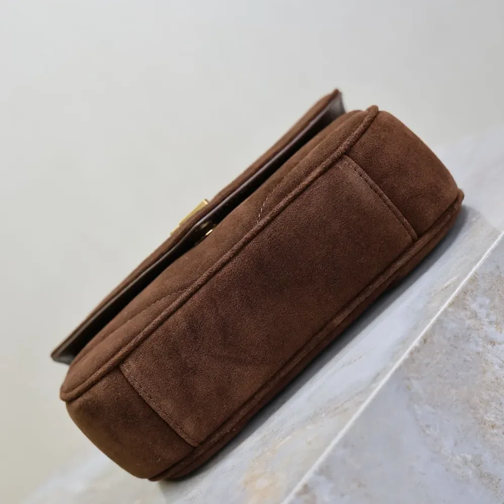Saint Laurent YSL Loulou Mini In Suede for Women in Brown Saint Laurent YSL Loulou Mini In Suede for Women in Brown