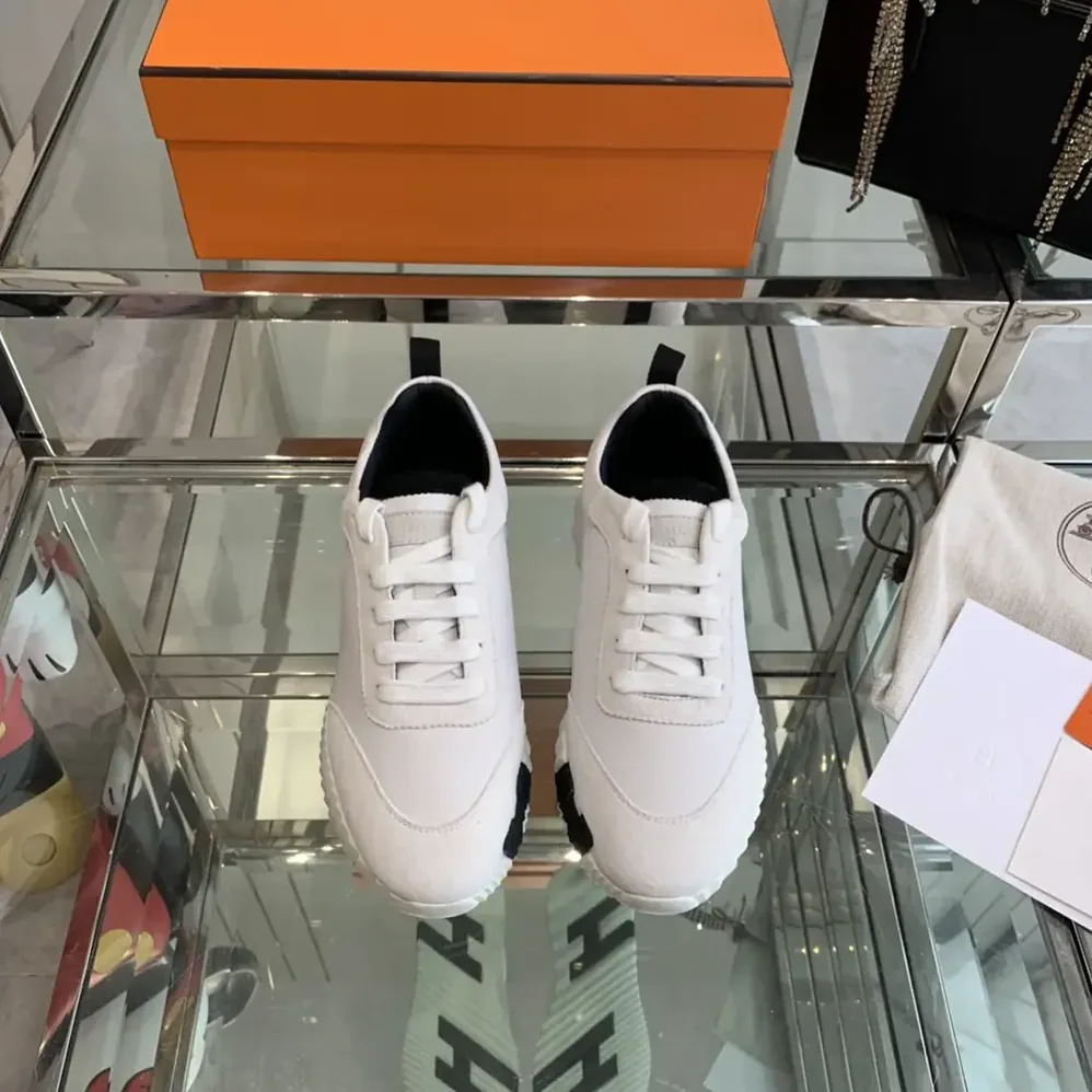 Hermes Bouncing Sneaker-White/Black H242250Z for Unisex