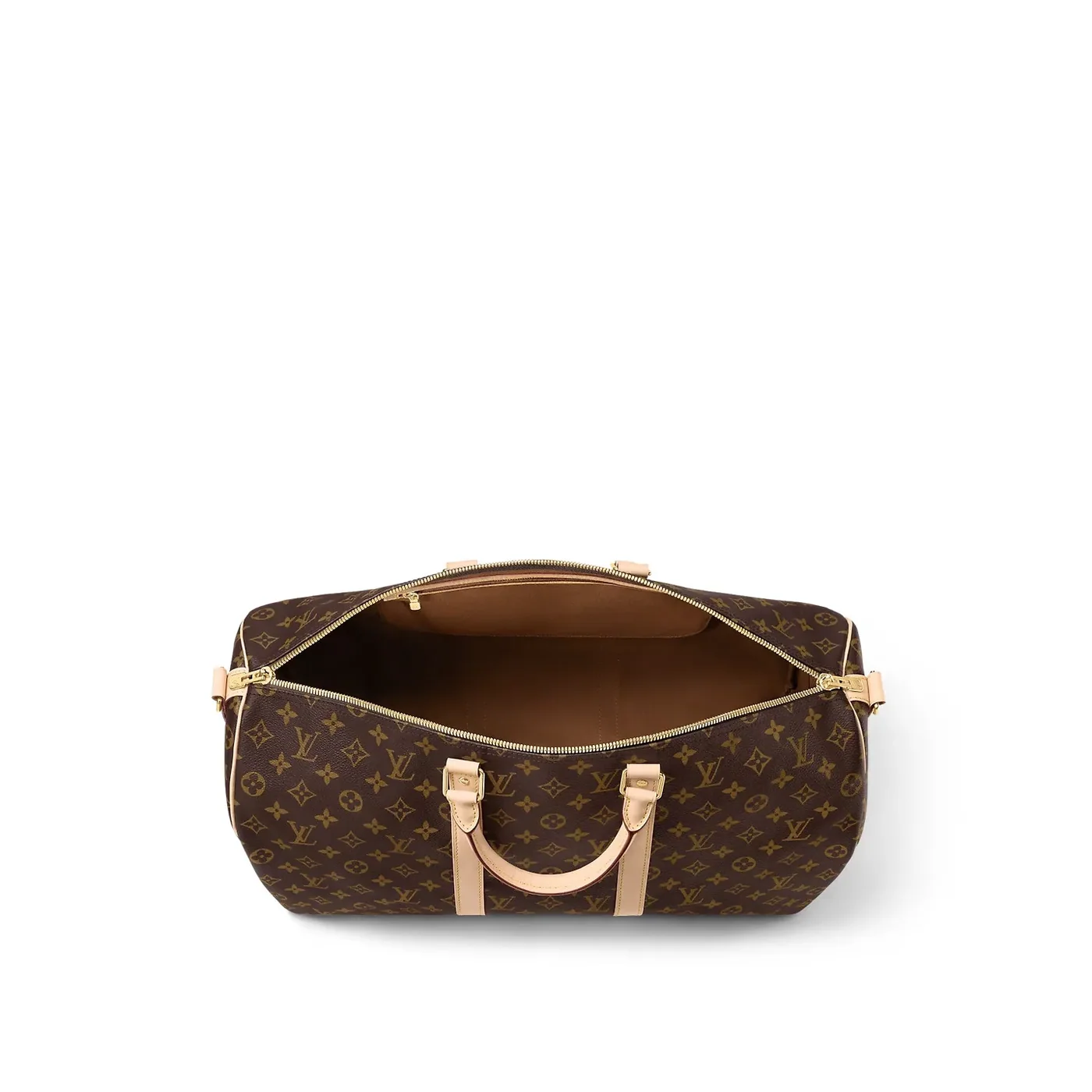 Louis Vuitton Keepall Bandouliere 50 Travel Bag in Brown Monogram Gold Hardware