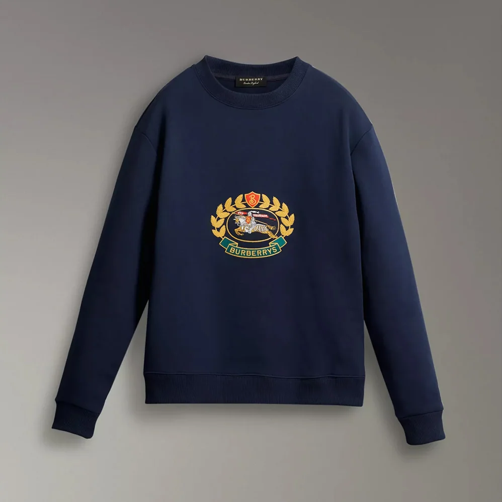 Burberry Reissued Jersey Sweatshirt for Men in Navy Burberry Reissued Jersey Sweatshirt for Men in Navy