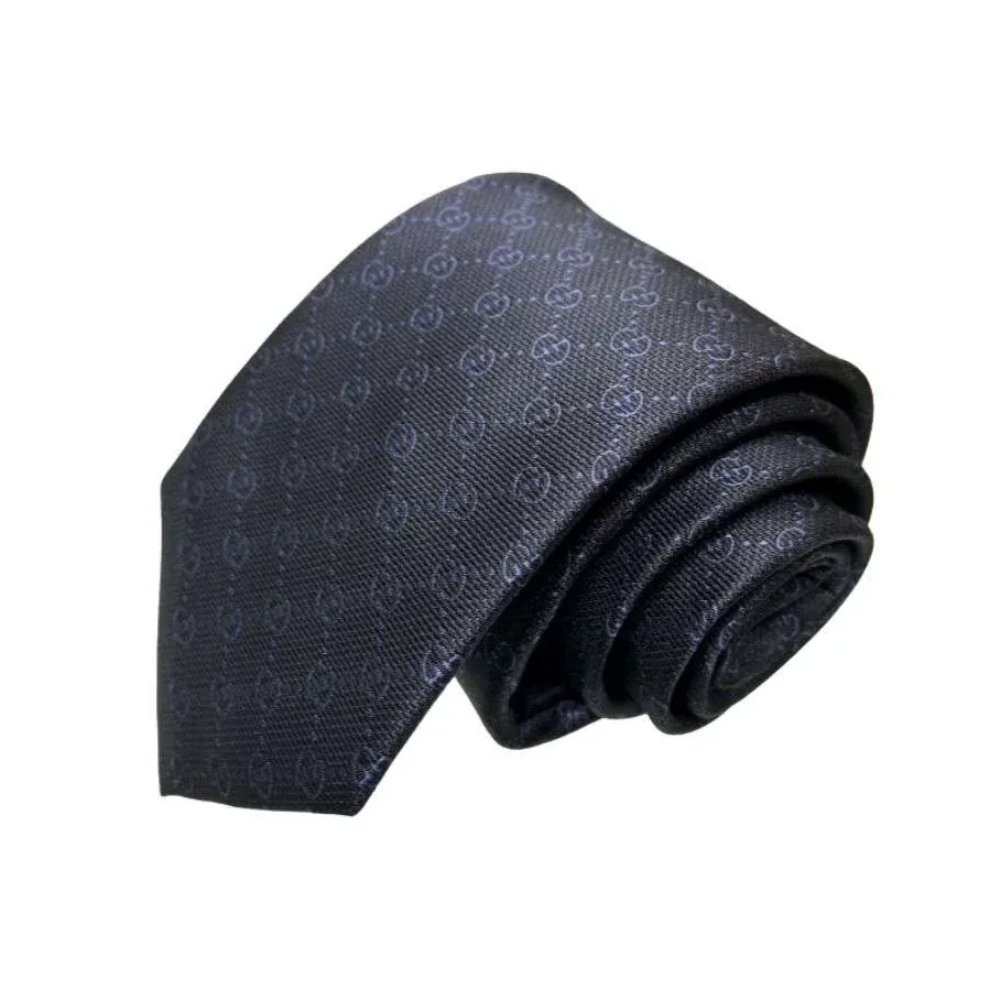 Gucci GG Pattern Silk Tie Black GG for Men Gucci GG Pattern Silk Tie Black GG for Men