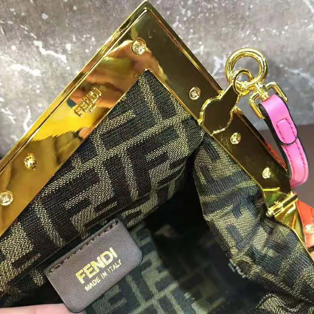 Fendi Fendi First Small Leather Bag with Multicolor Inlay for Women Fendi Fendi First Small Leather Bag with Multicolor Inlay for Women