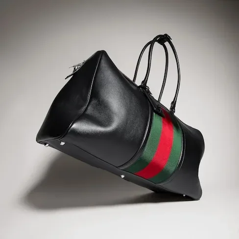 Gucci Mega Web Trademark Large Duffle Bag in Black Palladium Hardware Gucci Mega Web Trademark Large Duffle Bag in Black Palladium Hardware