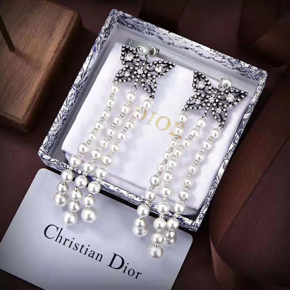 Dior Papillon De Nuit Earrings Antique Silver for Women in Finish Metal