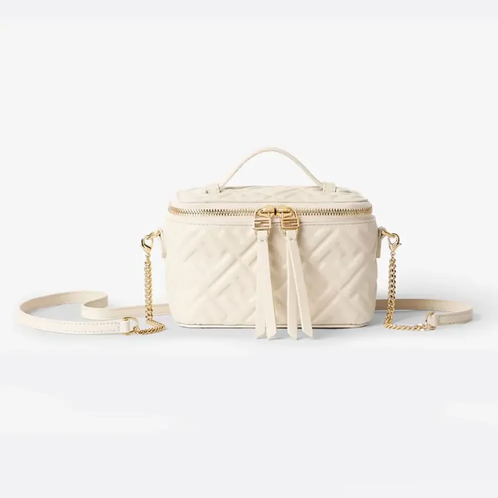 Fendi Vanity Camelia Nappa Leather Mini for Women in Bag With FF Motif Fendi Vanity Camelia Nappa Leather Mini for Women in Bag With FF Motif