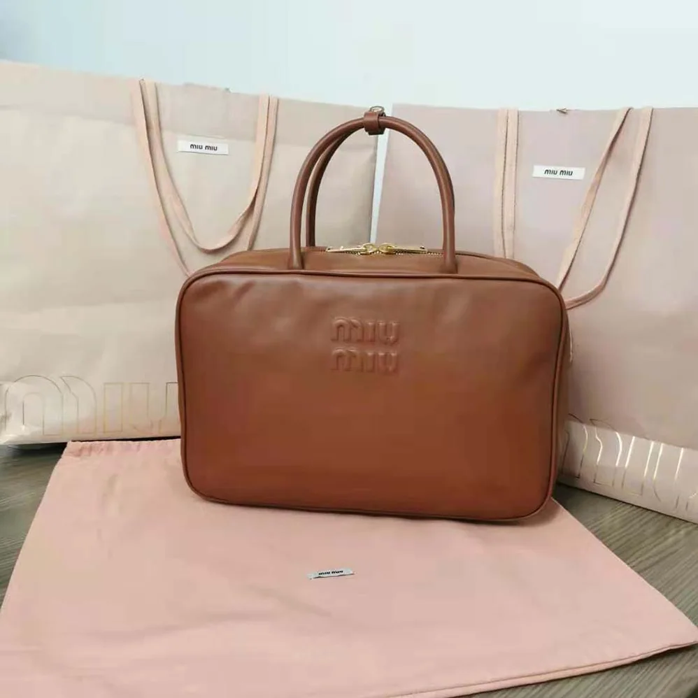 Miu Miu Leather Top-Handle Bag for Women in Brown