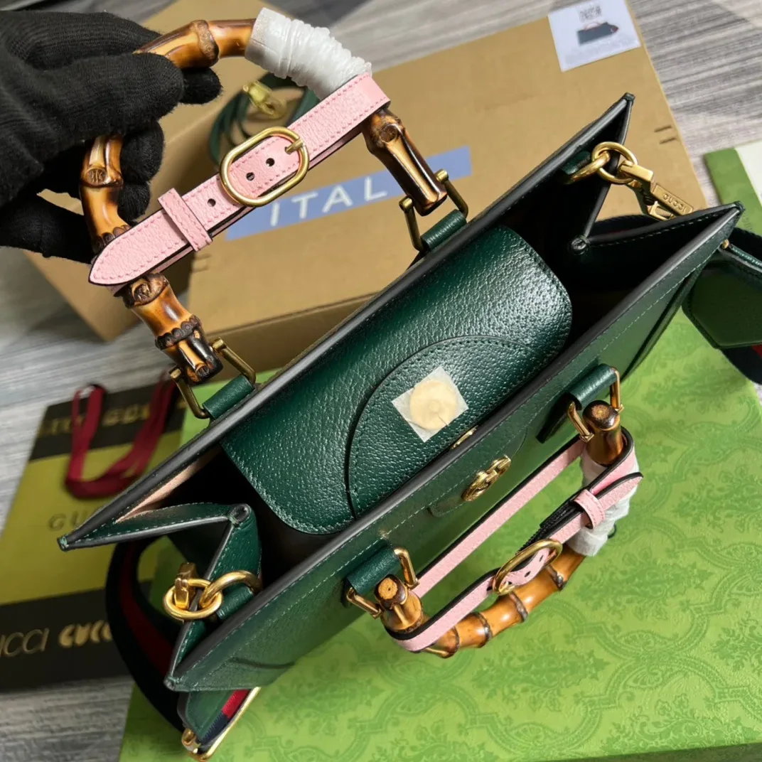 Gucci Diana Medium Tote Bag in Green Gold Hardware Gucci Diana Medium Tote Bag in Green Gold Hardware
