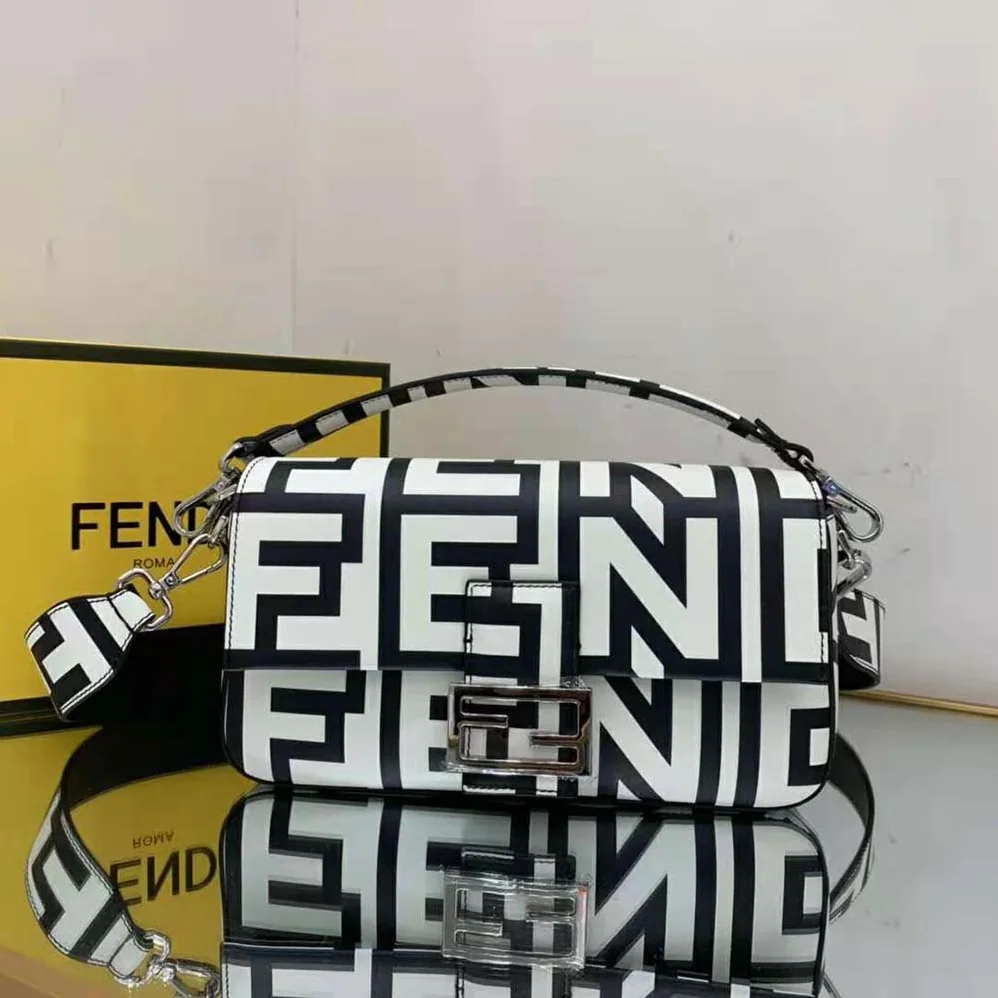 Fendi Baguette Two-Tone Leather Fendi Roma Capsule Bag for Women Fendi Baguette Two-Tone Leather Fendi Roma Capsule Bag for Women