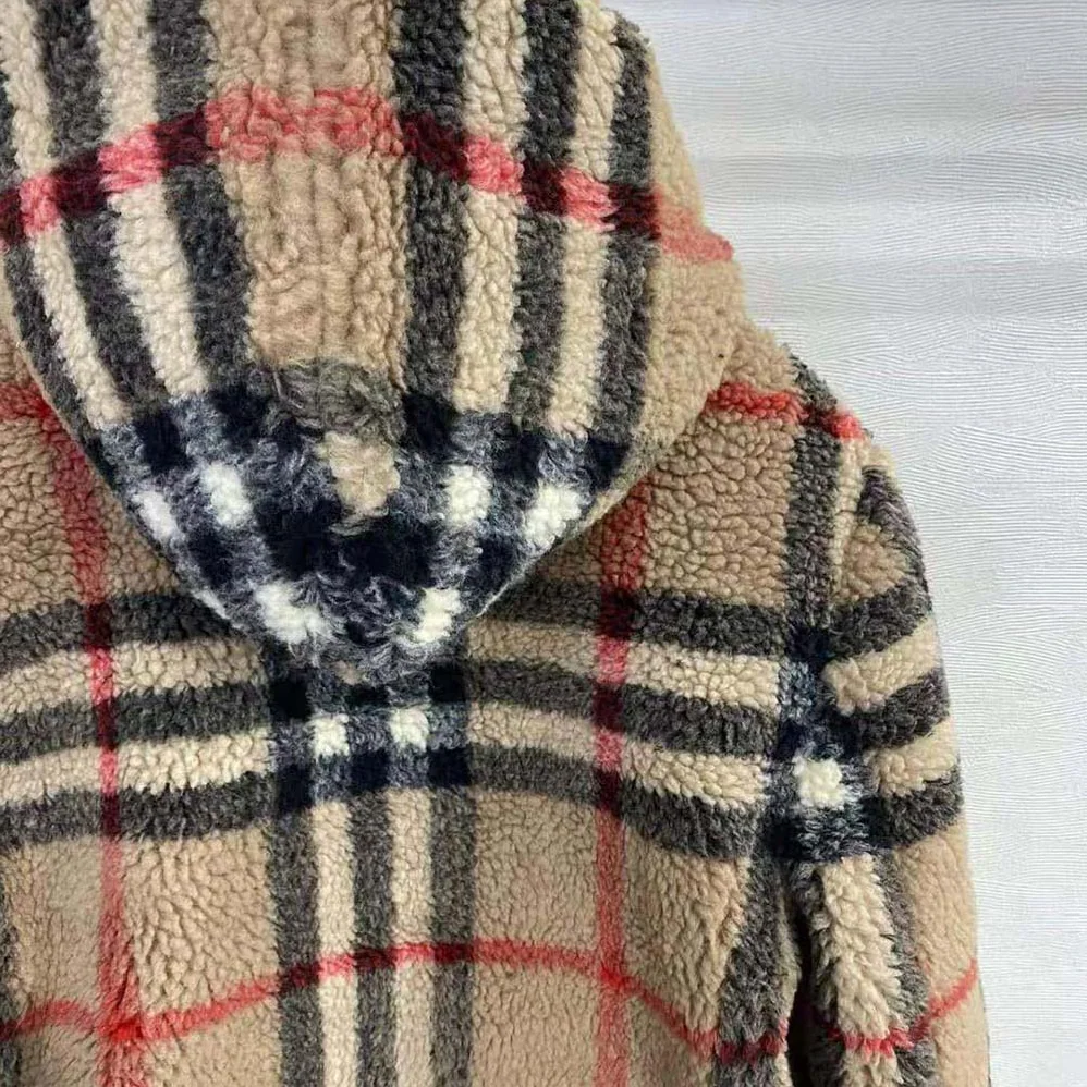 Burberry Check Fleece Hooded Jacket for Men