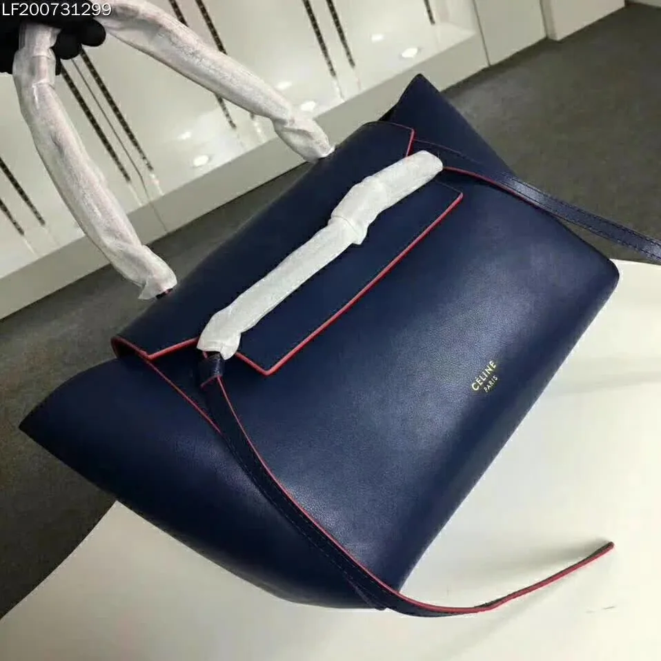 Celine Small Belt Bag in Smooth Calfskin Leather in Navy Blue