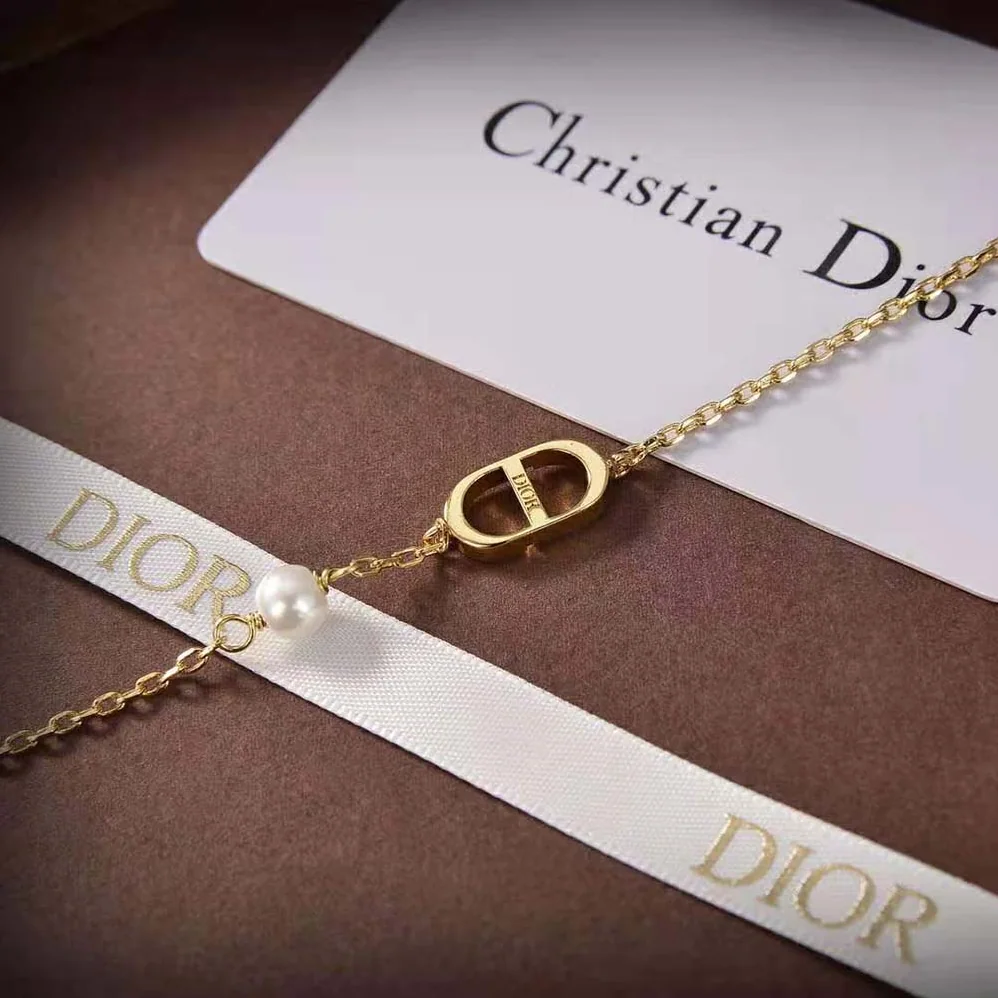 Dior Petit CD Bracelet Gold-Finish Metal with a White Resin Pearl for Women