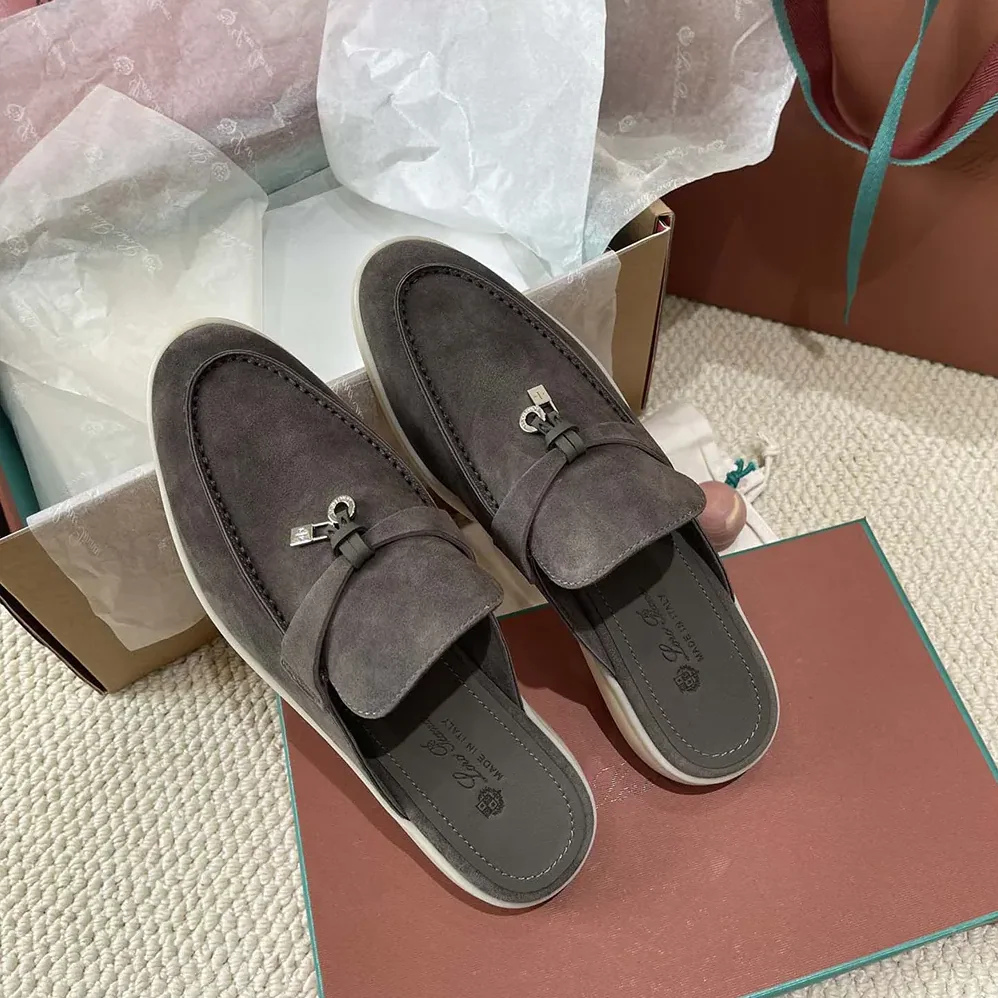 Loro Piana Babouche Charms Walk Loafers for Unisex in Gray