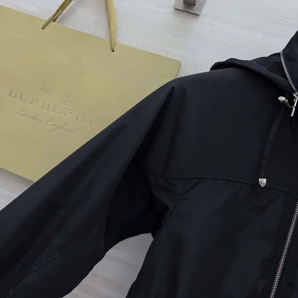Burberry Knight Stamp Nylon Jacket for Men in Black
