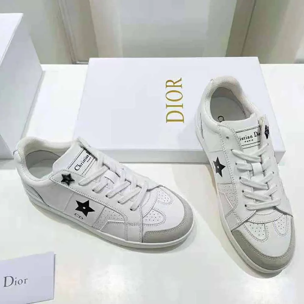Dior Star Sneaker White Calfskin and Suede for Women Dior Star Sneaker White Calfskin and Suede for Women
