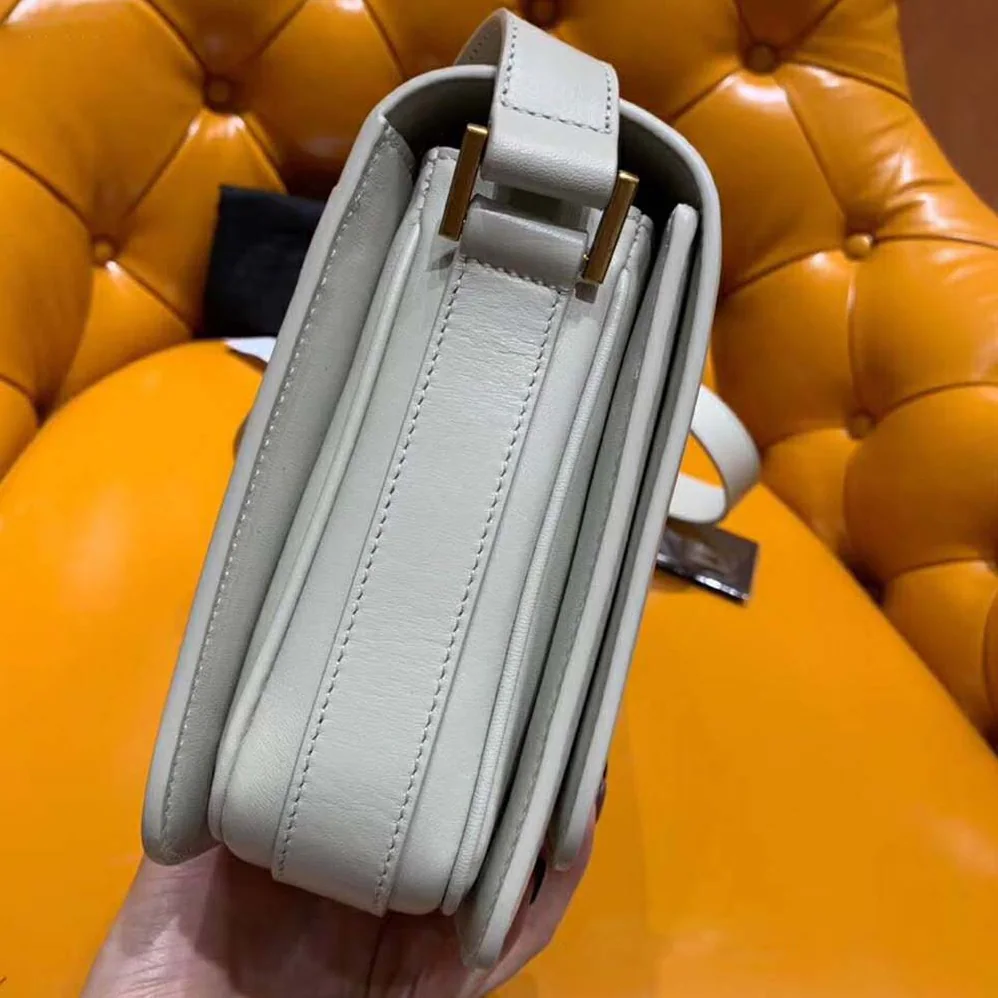 Saint Laurent YSL Le 61 Medium Saddle Bag Smooth for Women in White