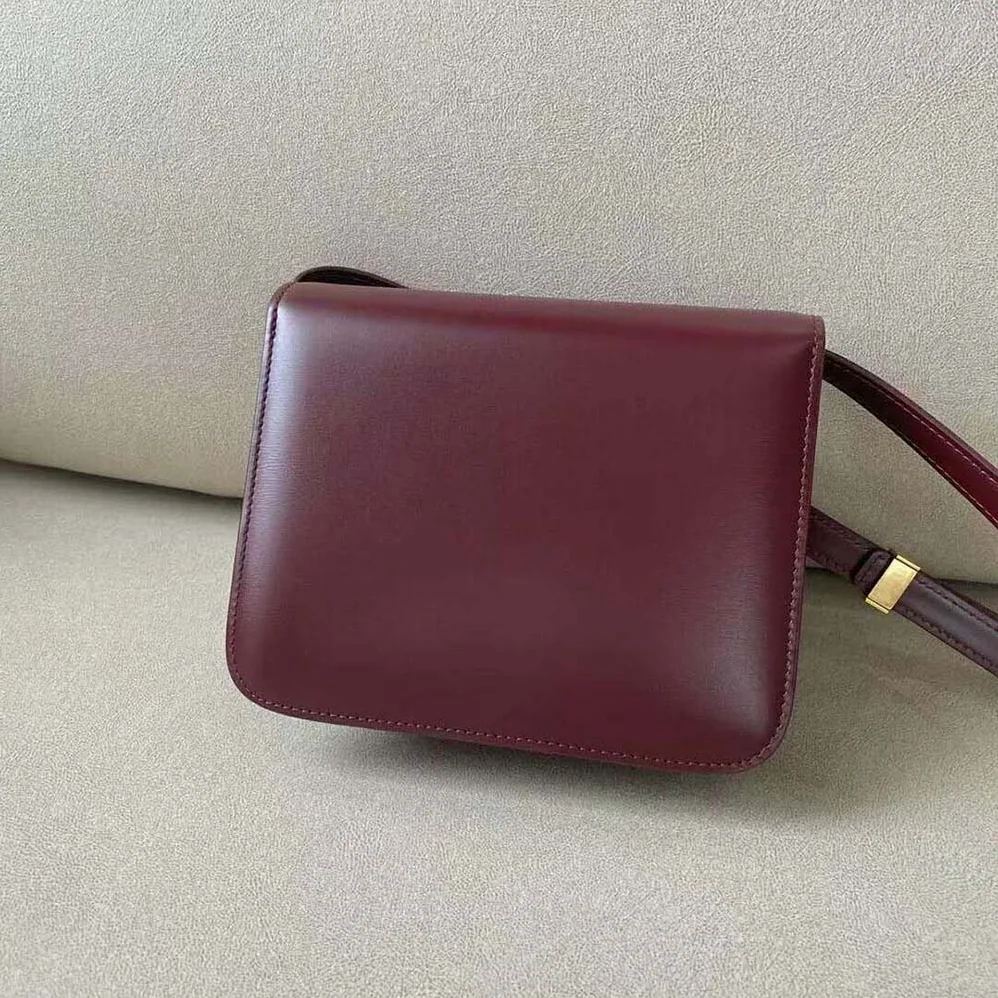 Celine Teen Classic Bag in Box Calfskin for Women in Maroon