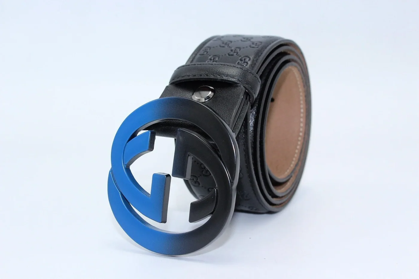 Amazing Signature leather with Black&Blue Buckle