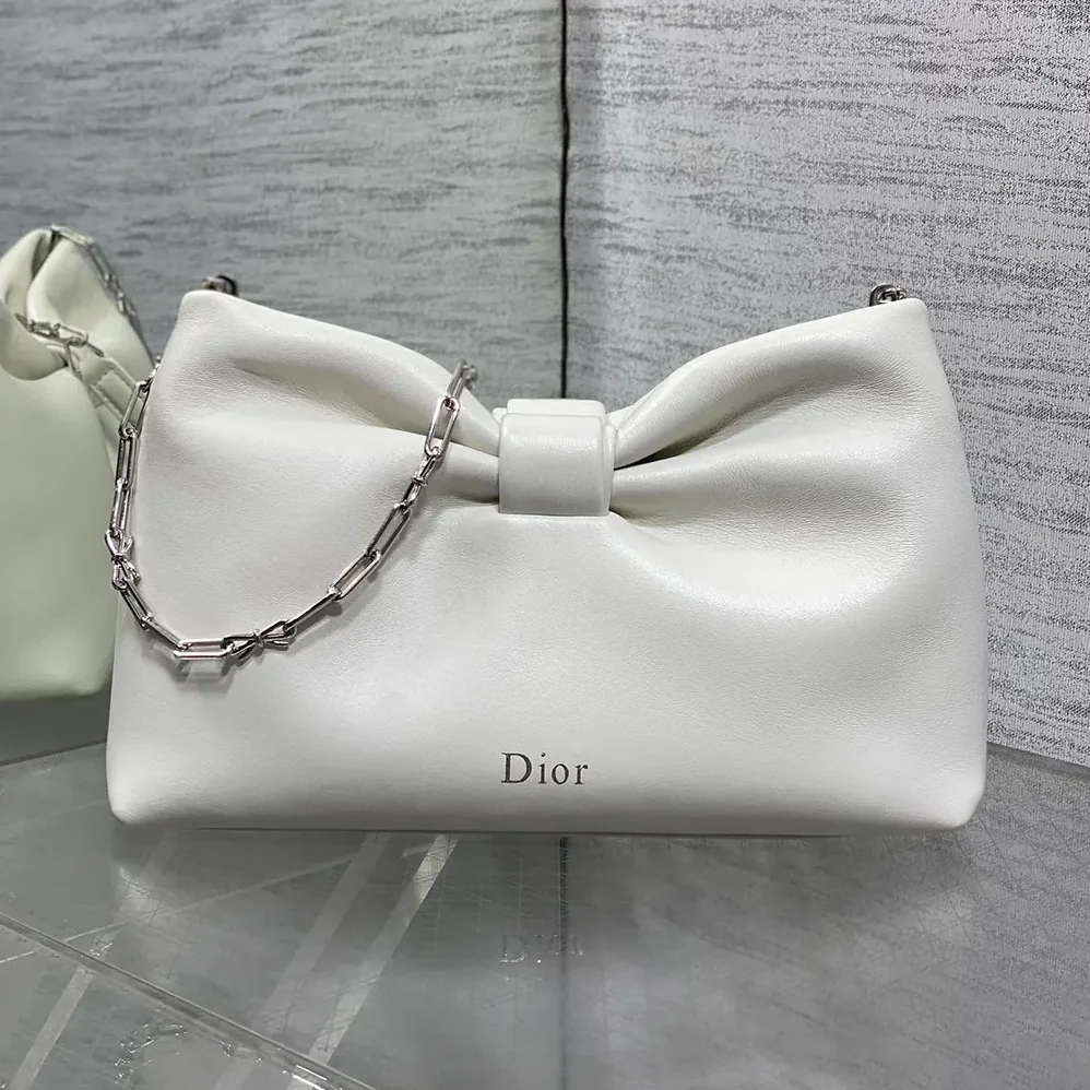 Dior Small Dior Bow Bag Latte Lambskin for Women Dior Small Dior Bow Bag Latte Lambskin for Women
