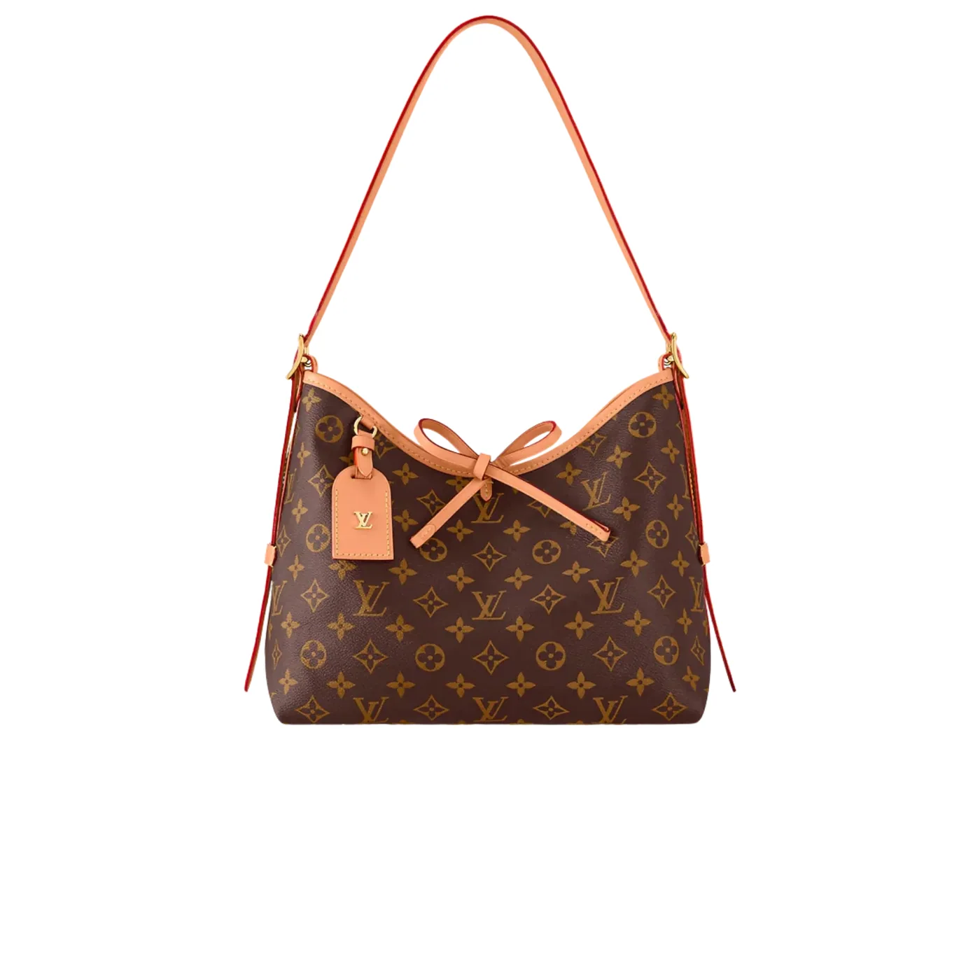 Louis Vuitton CarryAll PM Shoulder Bag in Monogram Brown Gold Hardware