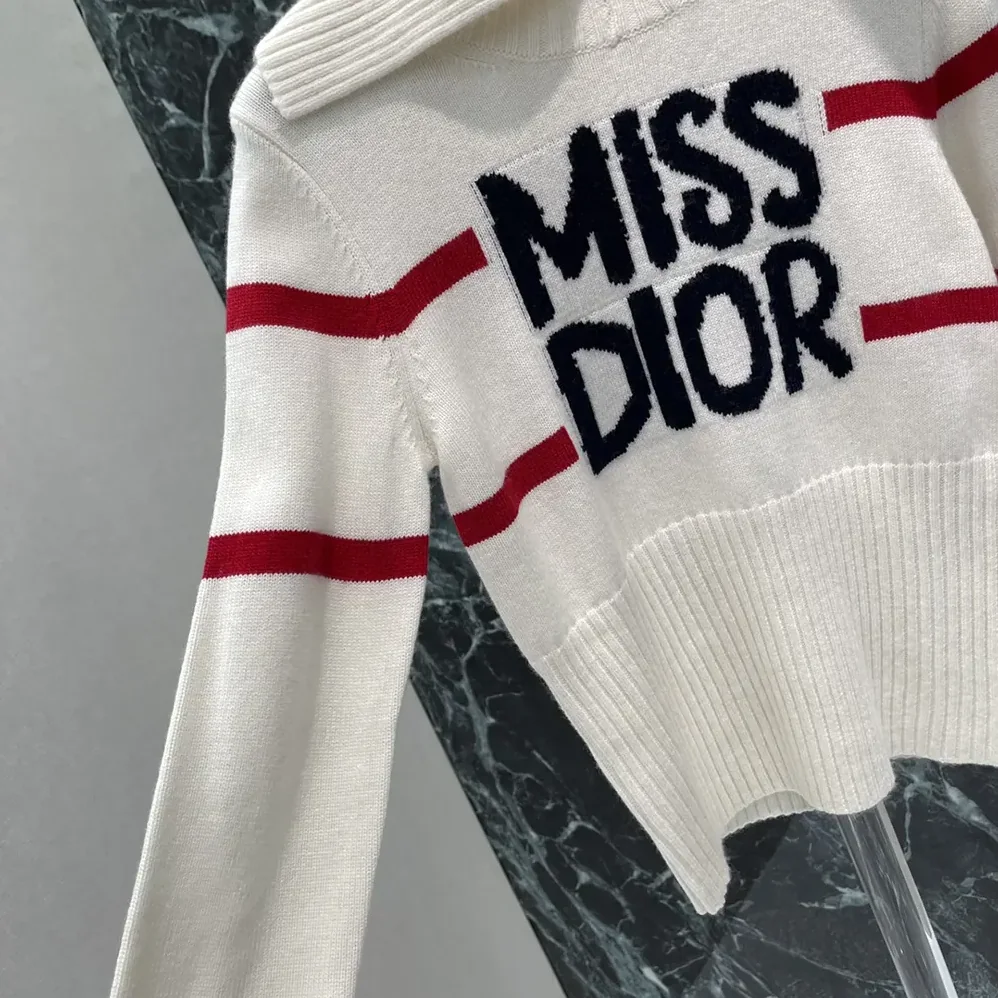Dior DiorAlps Mock Neck Sweater White Virgin Wool and Cashmere Knit for Women Dior DiorAlps Mock Neck Sweater White Virgin Wool and Cashmere Knit for Women