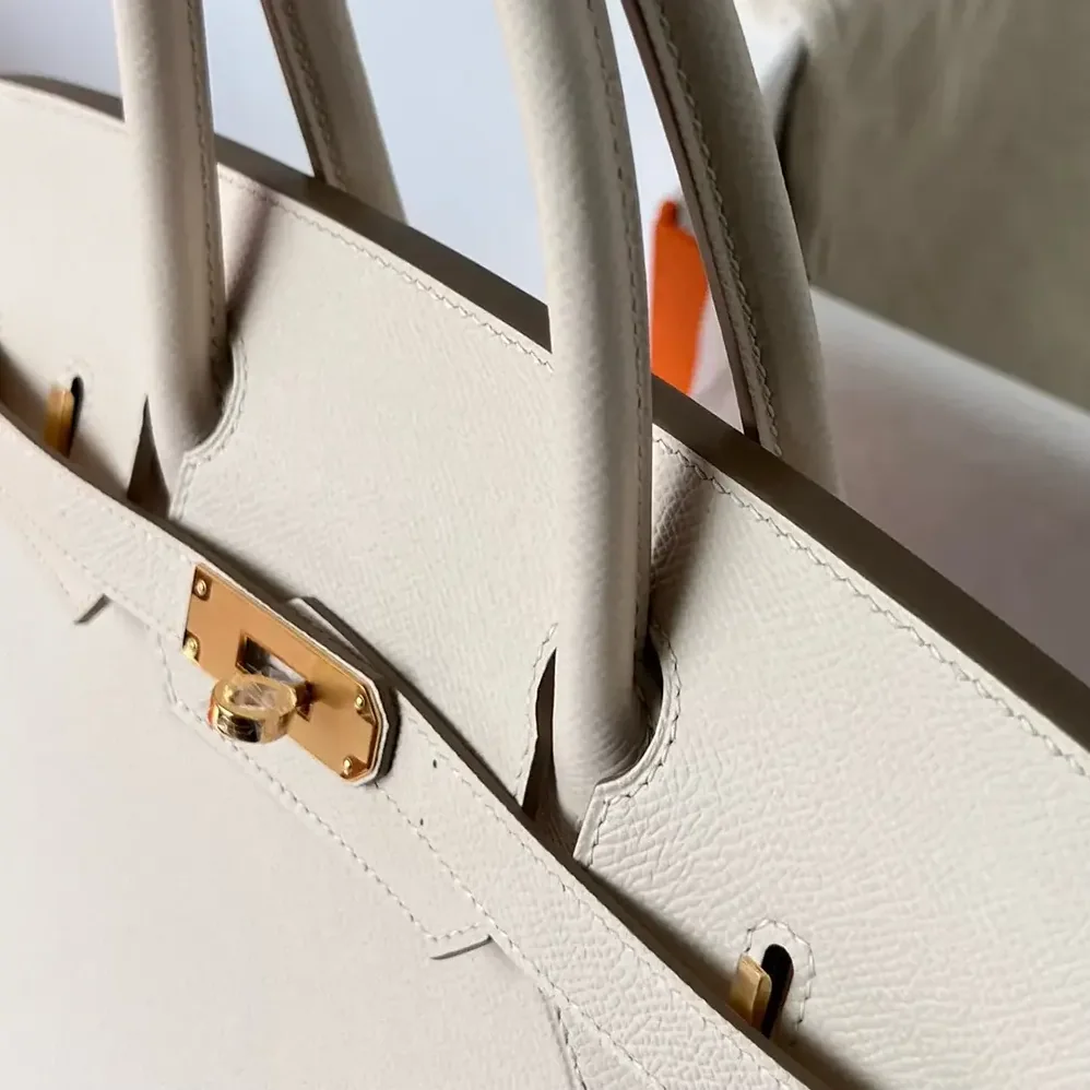 Hermes Birkin 30 Bag in Epsom Leather with Gold Hardware in White/Gold Hermes Birkin 30 Bag in Epsom Leather with Gold Hardware in White/Gold