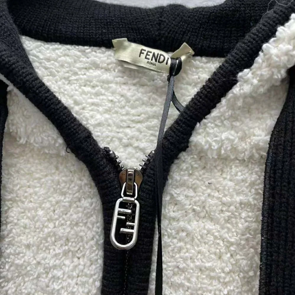 Fendi Multicolor Wool Sweatshirt with Drawstring Hood for Women
