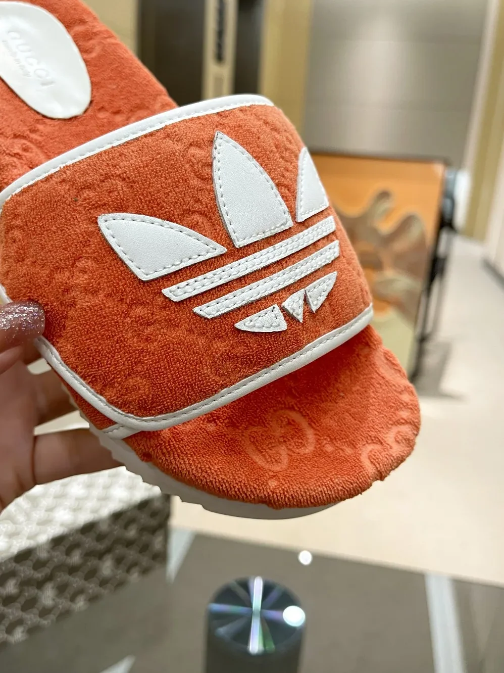 Gucci x Adidas GG Platform Sandal Light Red for Women