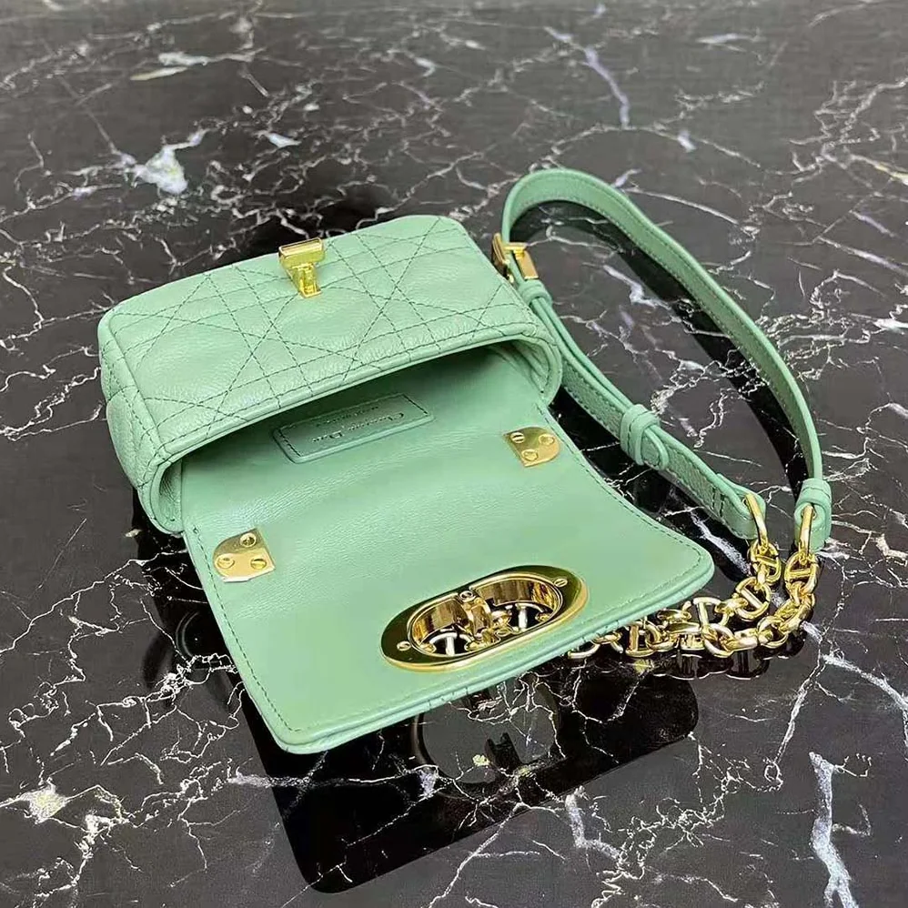 Dior Micro Dior Caro Bag Cloud Blue Supple Cannage Calfskin for Women