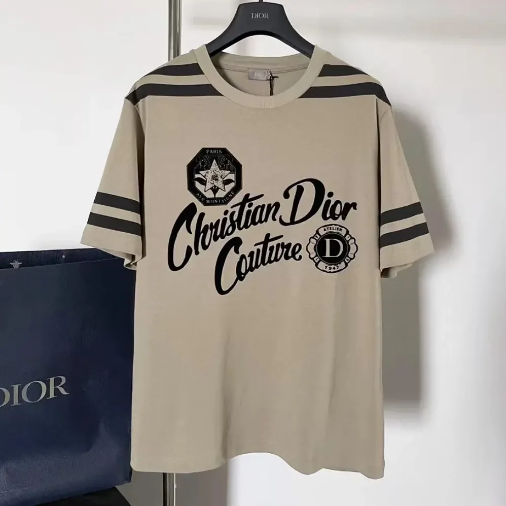 Dior Natural Christian Dior Couture T-Shirt Regular Fit Black Cotton Jersey for Men Dior Natural Christian Dior Couture T-Shirt Regular Fit Black Cotton Jersey for Men