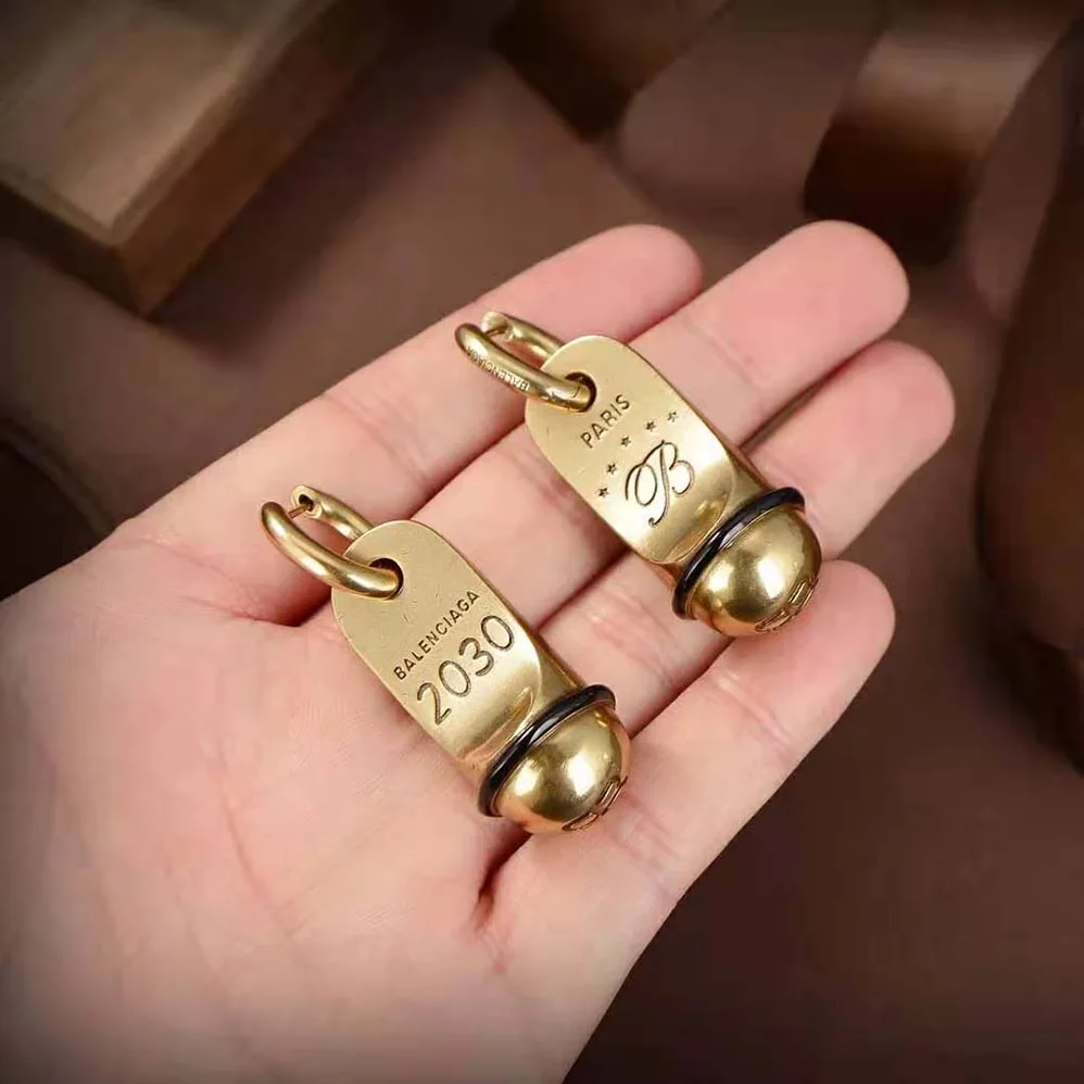 Balenciaga Hotel Earrings in Gold Aluminium and Brass for Women Balenciaga Hotel Earrings in Gold Aluminium and Brass for Women