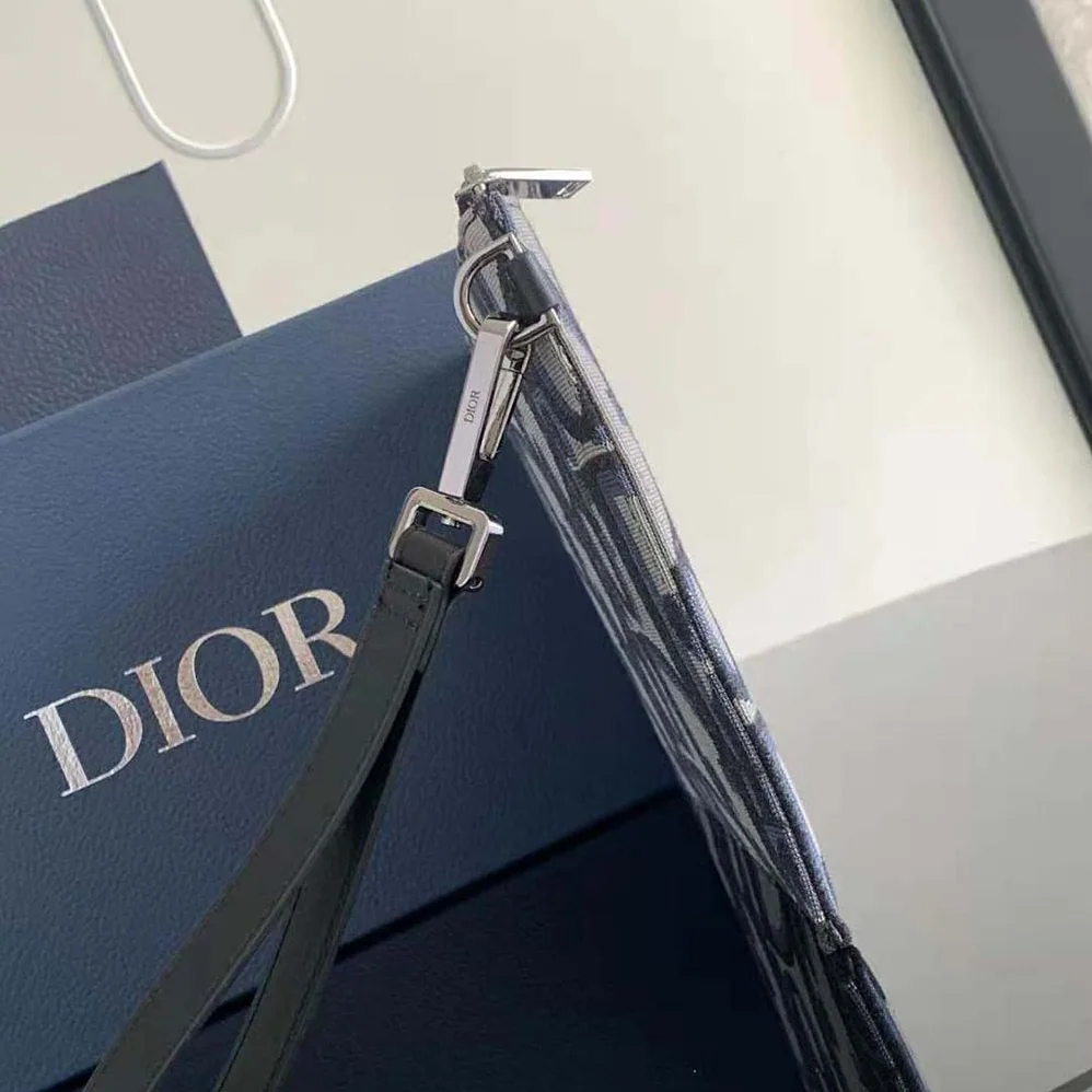 Dior A5 Pouch Beige and Black Maxi Dior Oblique Jacquard for Men