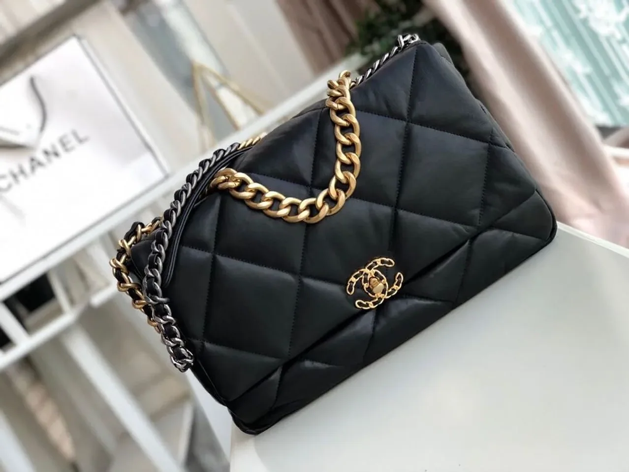 Chanel 19 Maxi Handbag Black Chanel 19 Maxi Handbag Black