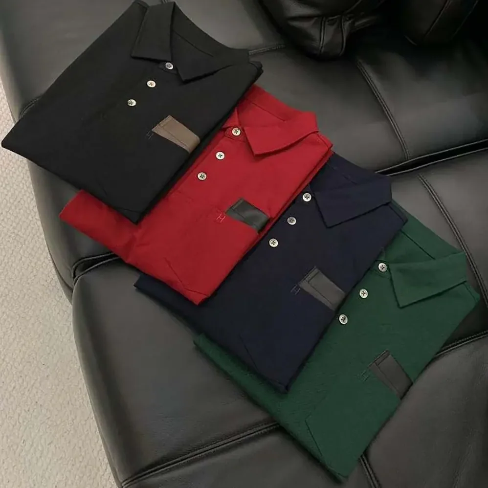 Hermes Polo Shirt with Pocket for Men in Dark Green Hermes Polo Shirt with Pocket for Men in Dark Green