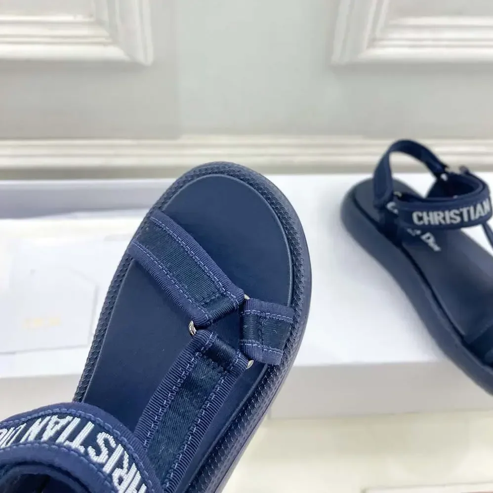 Dior Dioriviera D-Wave Sandal Deep Blue Technical Fabric for Women